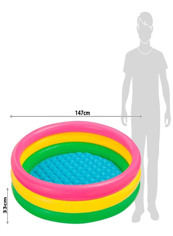 VWretails Sunset Glow Inflatable Pool for The Swimming Fun and Bath in Multicolor 3 Rings for emjoyment and Fun for Kids in Summer and Vacations for The Age of 2+ - Image 4